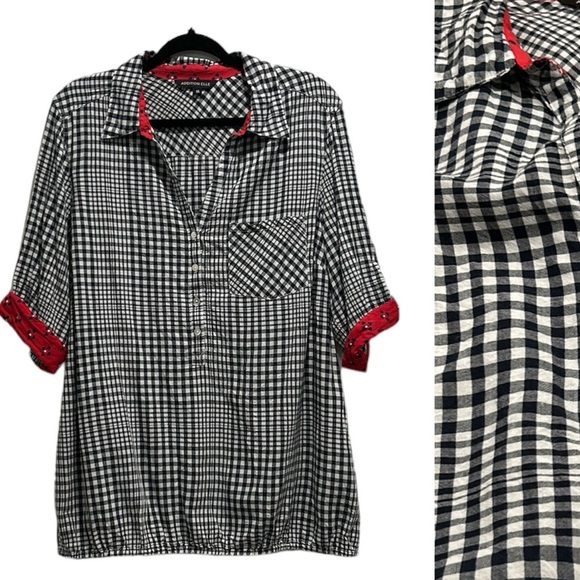 Addition Elle, size 14, black and white checkered top, with elastic waistband. - Picture 10 of 15